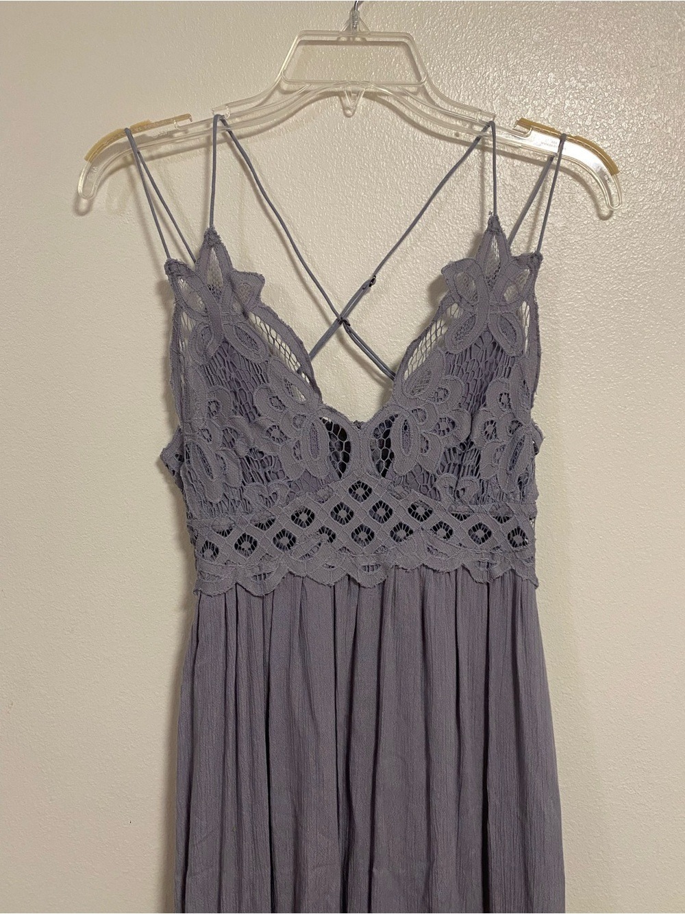 Free People One Dress Women Size XS Purple Slate Adella Maxi Slip Dress Boho - Picture 3 of 15